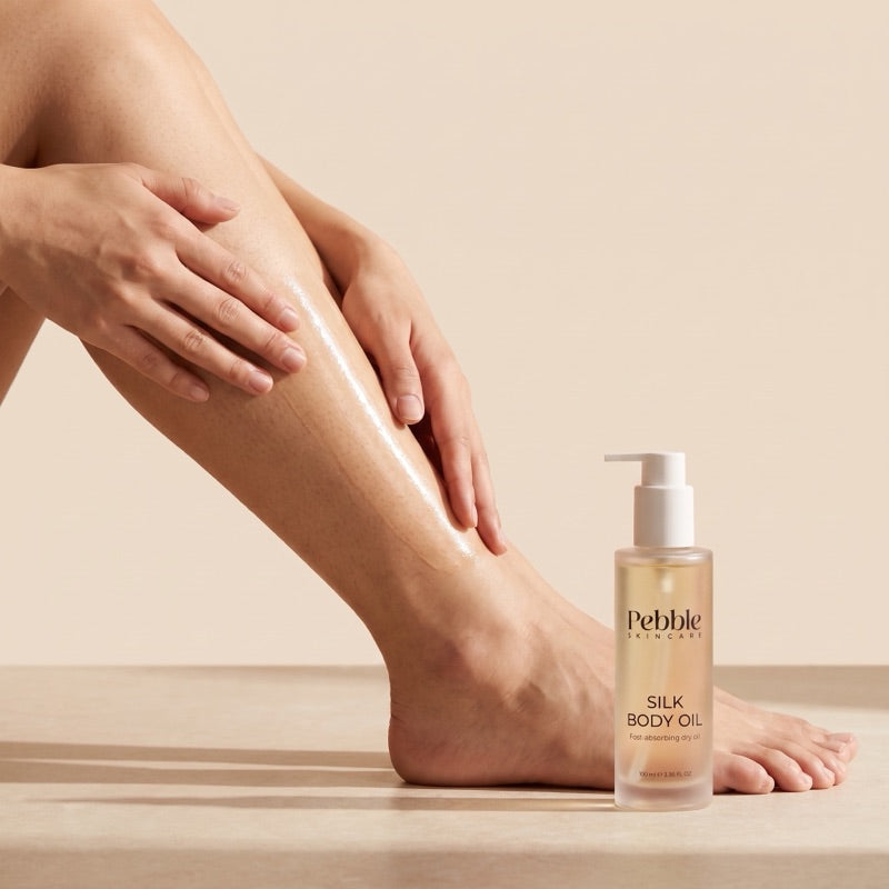 Gliding the oil along the shin