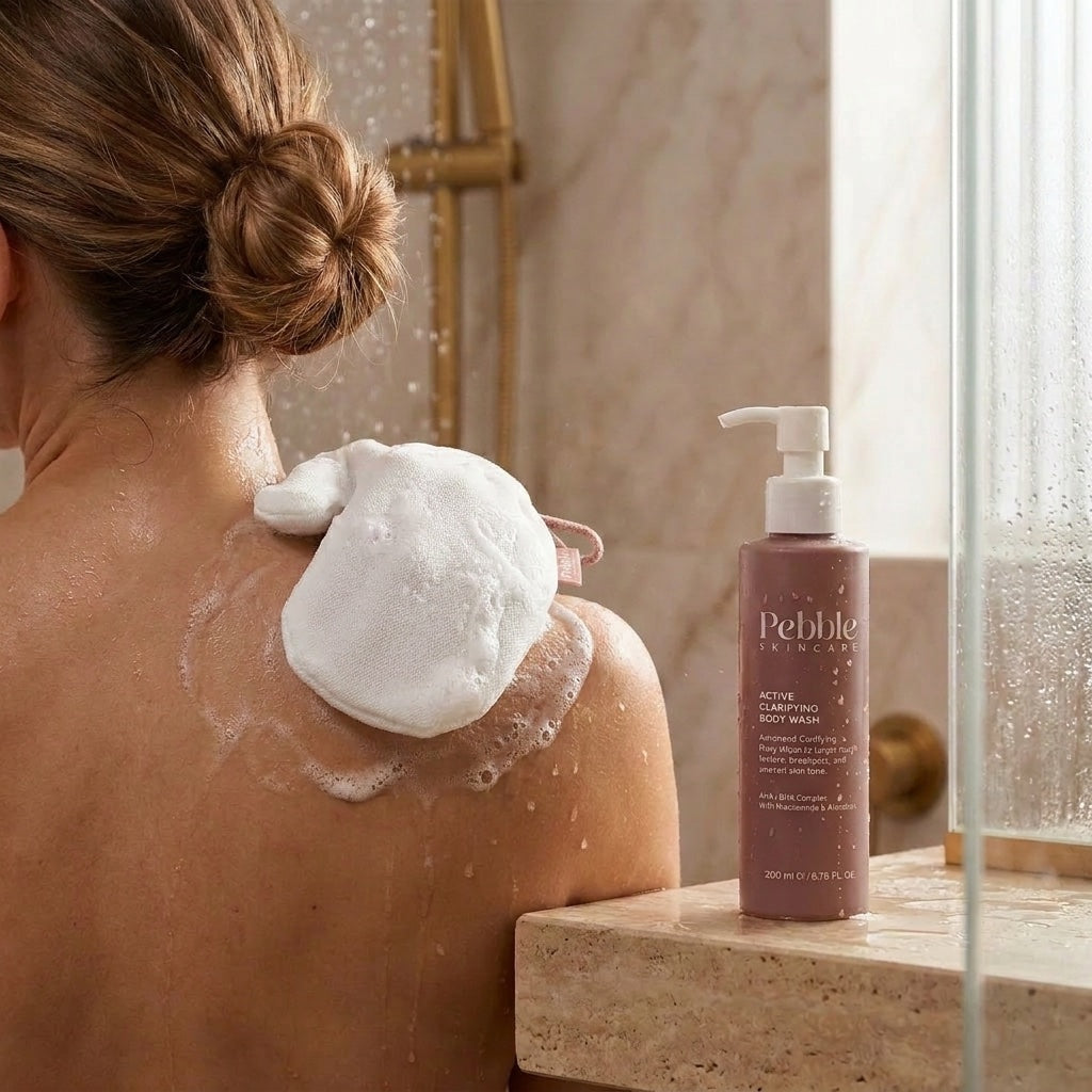 Active Clarifying Body Wash in the shower
